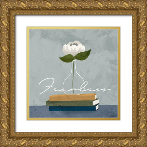 Flower Fearless Gold Ornate Wood Framed Art Print with Double Matting by Louise, Gigi