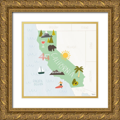 California Icons Gold Ornate Wood Framed Art Print with Double Matting by Louise, Gigi