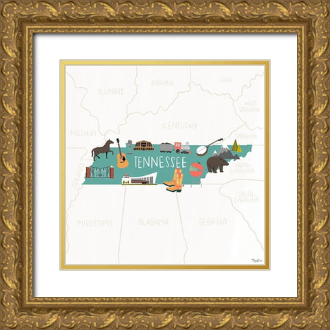 Tennessee Icons Gold Ornate Wood Framed Art Print with Double Matting by Louise, Gigi