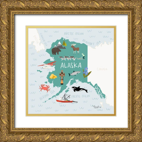 Alaska Gold Ornate Wood Framed Art Print with Double Matting by Louise, Gigi