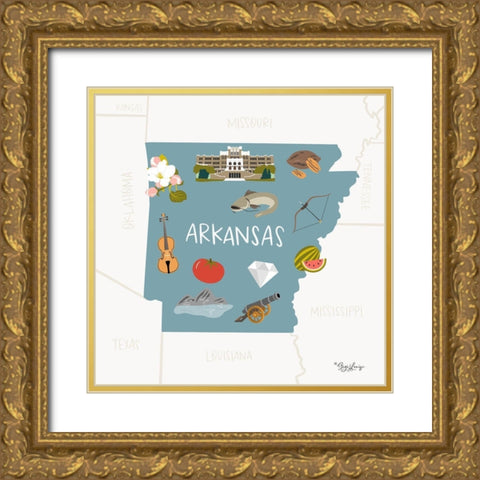 Arkansas Gold Ornate Wood Framed Art Print with Double Matting by Louise, Gigi