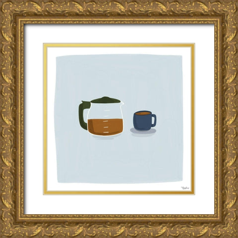 Coffee Gold Ornate Wood Framed Art Print with Double Matting by Louise, Gigi