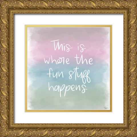 Fun Stuff Watercolor Gold Ornate Wood Framed Art Print with Double Matting by Louise, Gigi