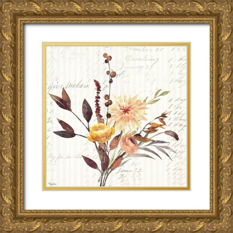 Wild Floral 1 Fall Gold Ornate Wood Framed Art Print with Double Matting by Louise, Gigi