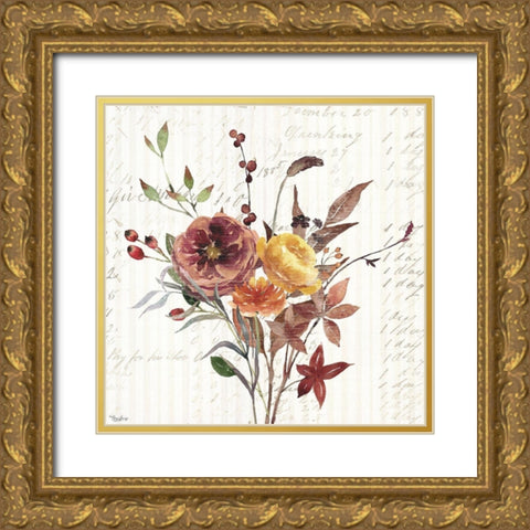 Wild Floral 2 Fall Gold Ornate Wood Framed Art Print with Double Matting by Louise, Gigi