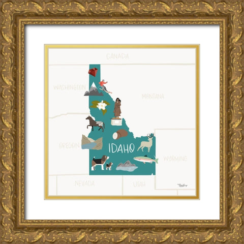 Idaho Gold Ornate Wood Framed Art Print with Double Matting by Louise, Gigi