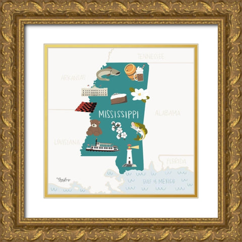 Mississippi Gold Ornate Wood Framed Art Print with Double Matting by Louise, Gigi