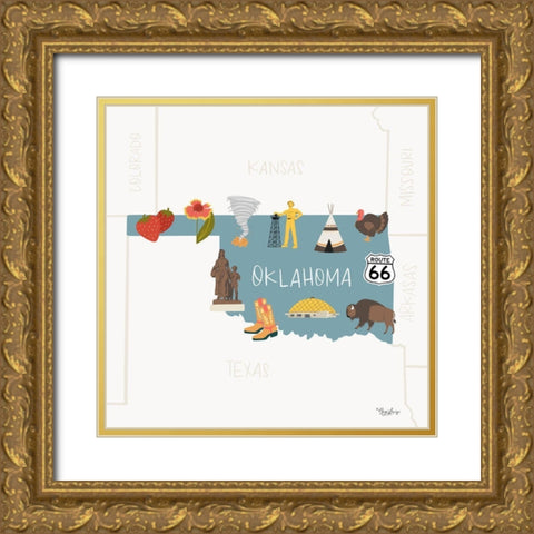 Oklahoma Gold Ornate Wood Framed Art Print with Double Matting by Louise, Gigi