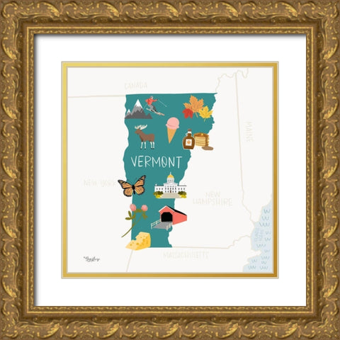 Vermont Gold Ornate Wood Framed Art Print with Double Matting by Louise, Gigi