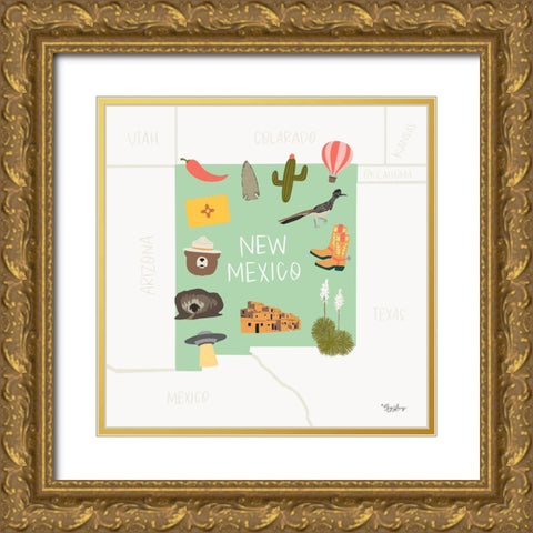 New Mexico Gold Ornate Wood Framed Art Print with Double Matting by Louise, Gigi