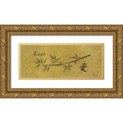 Love Bamboo Gold Ornate Wood Framed Art Print with Double Matting by Emery, Kristin