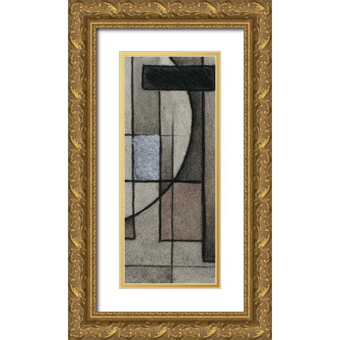 Modern Circles Right Gold Ornate Wood Framed Art Print with Double Matting by Emery, Kristin