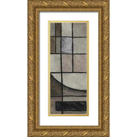 Modern Circles Left Gold Ornate Wood Framed Art Print with Double Matting by Emery, Kristin