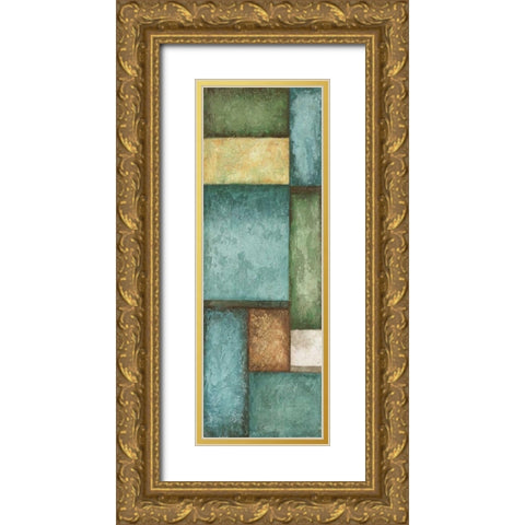 Rectangles Left Gold Ornate Wood Framed Art Print with Double Matting by Emery, Kristin