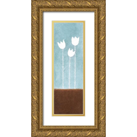 3 Tulips Gold Ornate Wood Framed Art Print with Double Matting by Emery, Kristin