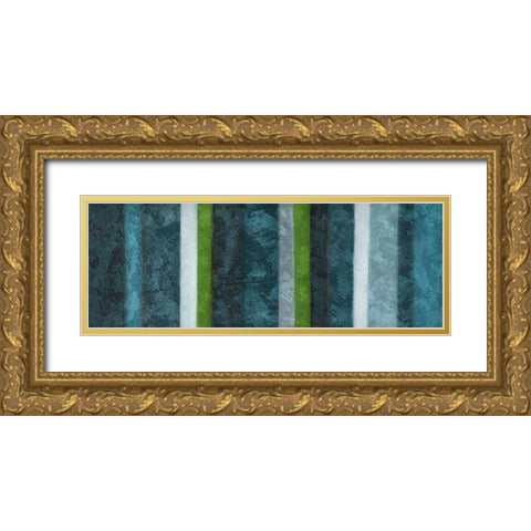 Morroccan Stripes Combined 1 Gold Ornate Wood Framed Art Print with Double Matting by Emery, Kristin