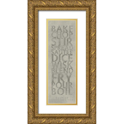 Kitchen List Gold Ornate Wood Framed Art Print with Double Matting by Emery, Kristin