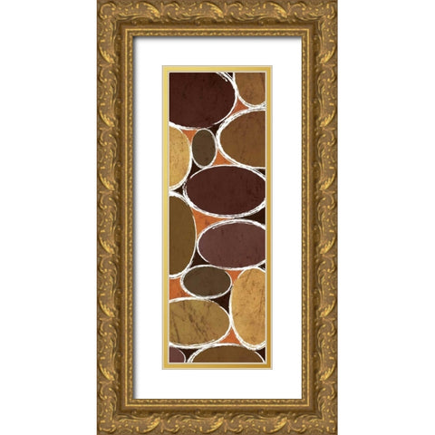 Warm Ovals II Gold Ornate Wood Framed Art Print with Double Matting by Emery, Kristin
