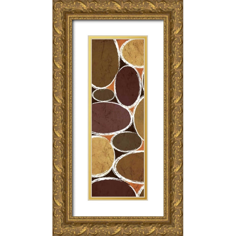 Warm Ovals I Gold Ornate Wood Framed Art Print with Double Matting by Emery, Kristin