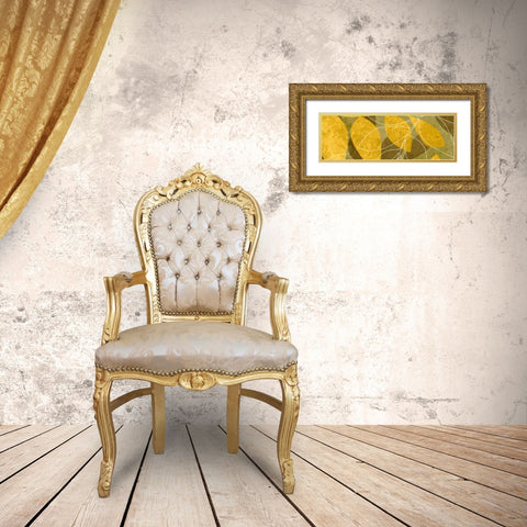 Leaves I Gold Ornate Wood Framed Art Print with Double Matting by Emery, Kristin
