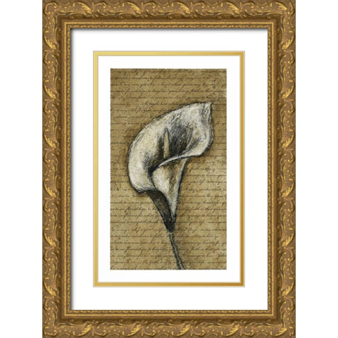 Lily Left Gold Ornate Wood Framed Art Print with Double Matting by Emery, Kristin