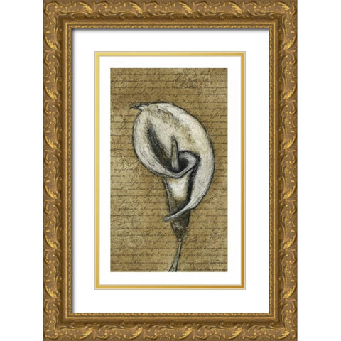Lily Right Gold Ornate Wood Framed Art Print with Double Matting by Emery, Kristin