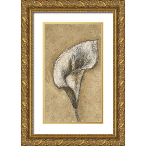 Lily I Gold Ornate Wood Framed Art Print with Double Matting by Emery, Kristin