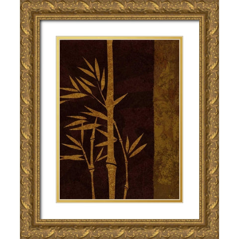 Deep Red Rectangle - Right Gold Ornate Wood Framed Art Print with Double Matting by Emery, Kristin