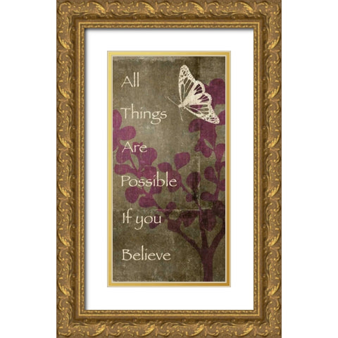 All Things Gold Ornate Wood Framed Art Print with Double Matting by Emery, Kristin