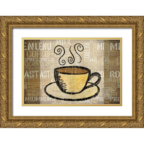 Coffee Mat 1 Gold Ornate Wood Framed Art Print with Double Matting by Emery, Kristin