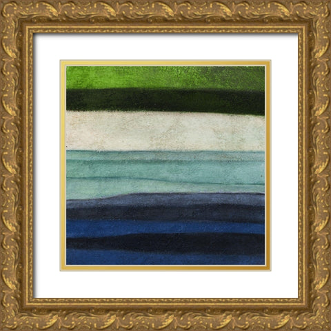 Stripes Left Gold Ornate Wood Framed Art Print with Double Matting by Emery, Kristin