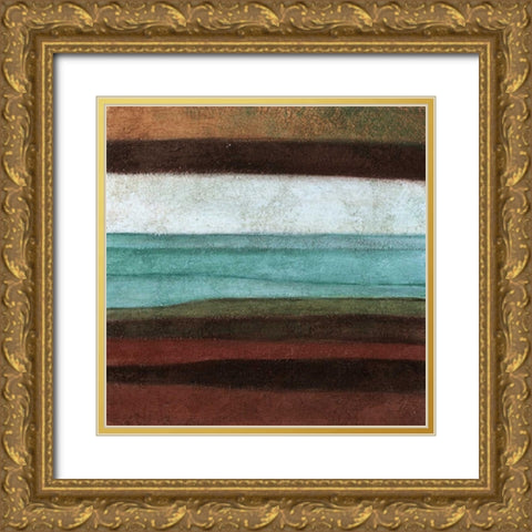 Stripes Left Gold Ornate Wood Framed Art Print with Double Matting by Emery, Kristin
