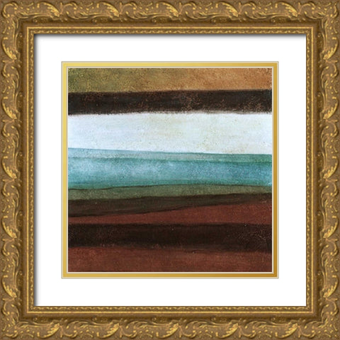 Stripes Right Gold Ornate Wood Framed Art Print with Double Matting by Emery, Kristin