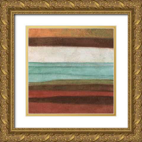 Stripes I Gold Ornate Wood Framed Art Print with Double Matting by Emery, Kristin