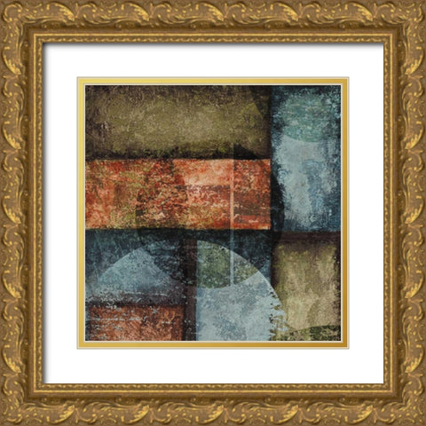 Square I Gold Ornate Wood Framed Art Print with Double Matting by Emery, Kristin