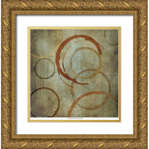 Vintage Circels I Gold Ornate Wood Framed Art Print with Double Matting by Emery, Kristin