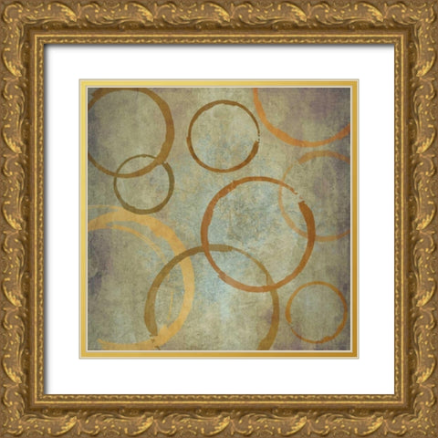 Vintage Circles II Gold Ornate Wood Framed Art Print with Double Matting by Emery, Kristin