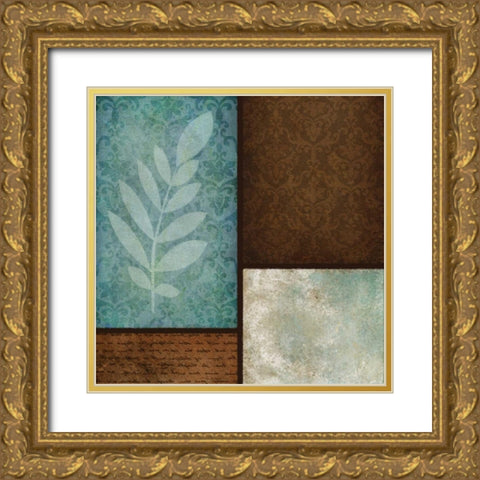 Patterns and Ferns III Gold Ornate Wood Framed Art Print with Double Matting by Emery, Kristin