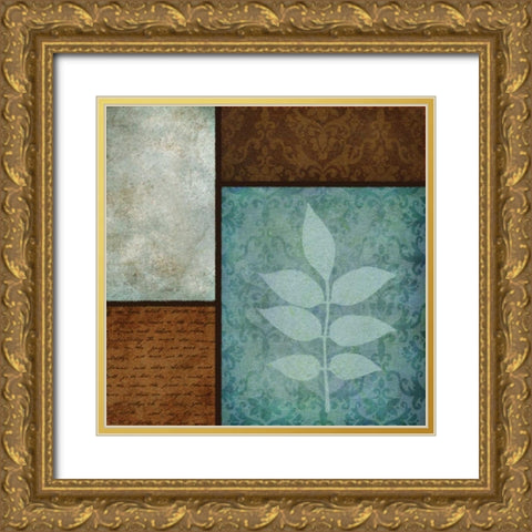 Patterns and Ferns IV Gold Ornate Wood Framed Art Print with Double Matting by Emery, Kristin