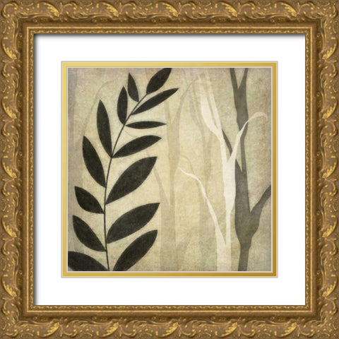 Leaves in the Mist I Gold Ornate Wood Framed Art Print with Double Matting by Emery, Kristin