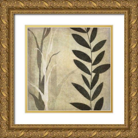 Leaves in the Mist II Gold Ornate Wood Framed Art Print with Double Matting by Emery, Kristin