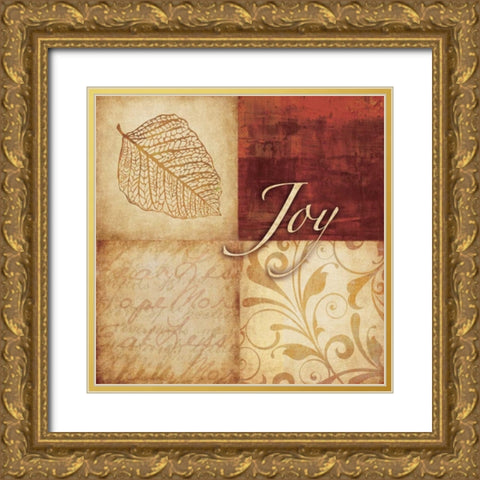 Red and Gold Joy I Gold Ornate Wood Framed Art Print with Double Matting by Emery, Kristin