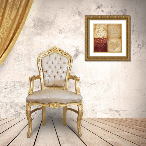 Red Gold Hope Gold Ornate Wood Framed Art Print with Double Matting by Emery, Kristin