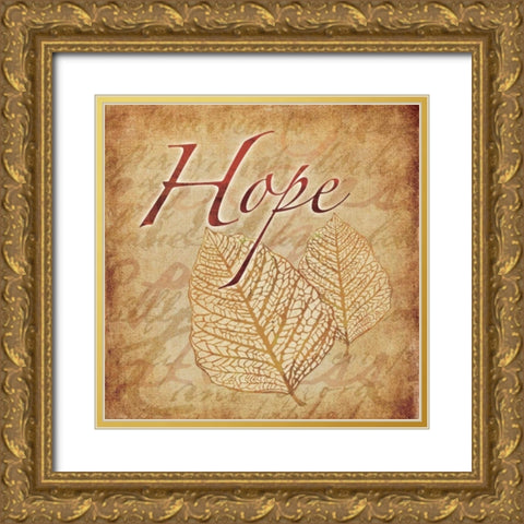 Gold Hope Gold Ornate Wood Framed Art Print with Double Matting by Emery, Kristin
