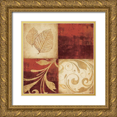 Red Gold 3 Gold Ornate Wood Framed Art Print with Double Matting by Emery, Kristin