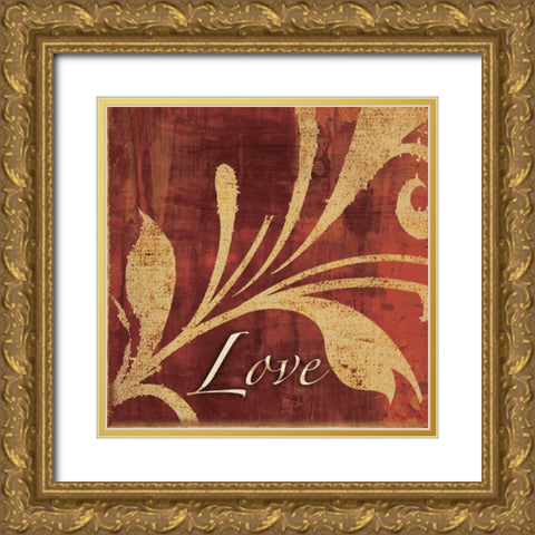 Red Gold Love Gold Ornate Wood Framed Art Print with Double Matting by Emery, Kristin