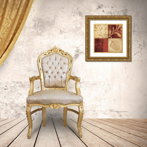 Red Gold 4pk Gold Ornate Wood Framed Art Print with Double Matting by Emery, Kristin