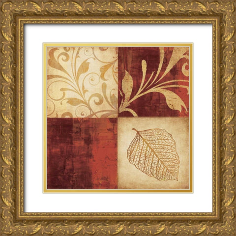 Red Gold 4pk Gold Ornate Wood Framed Art Print with Double Matting by Emery, Kristin