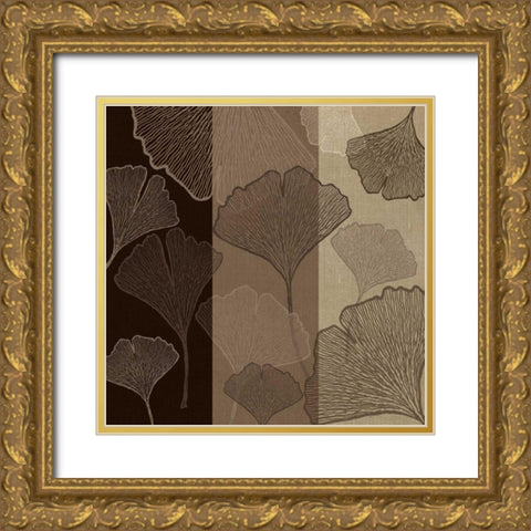 3 Panel Falling Flowers Gold Ornate Wood Framed Art Print with Double Matting by Emery, Kristin