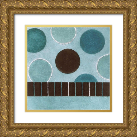 Bubbles 1 Gold Ornate Wood Framed Art Print with Double Matting by Emery, Kristin